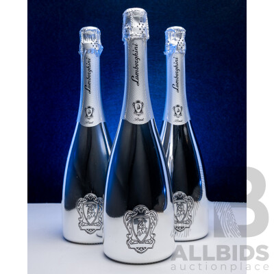 Lamborghini Platinum Brut Pinot Noir Chardonnay NV 750ml - Lot of 3 Bottles - Total RRP $567