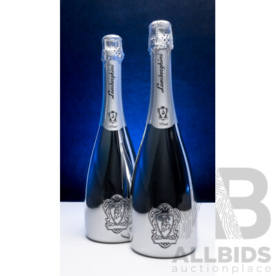 Lamborghini Platinum Brut Pinot Noir Chardonnay NV 750ml - Lot of 2 Bottles - Total RRP $378
