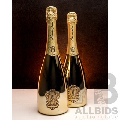 Lamborghini Gold Brut Pinot Noir Chardonnay NV 750ml - Lot of 2 Bottles - Total RRP $378