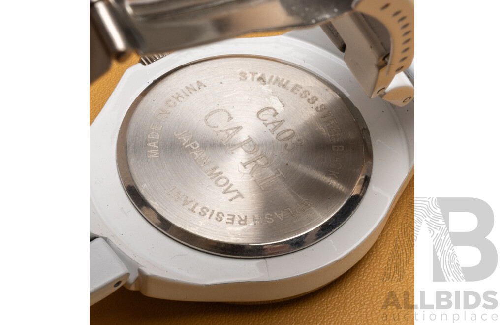 Men's Black Carré Watch and Ladies' White Capri Watch - Lot of 2