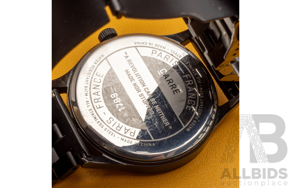 Men's Black Carré Watch and Ladies' White Capri Watch - Lot of 2