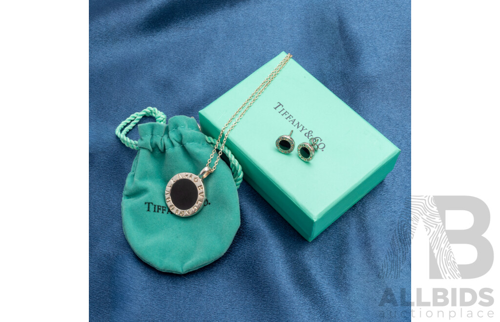 Silver Plated BVLGARI Pendant and Earrings Set, Tiffany&Co and Jakk Silver Plated Necklace