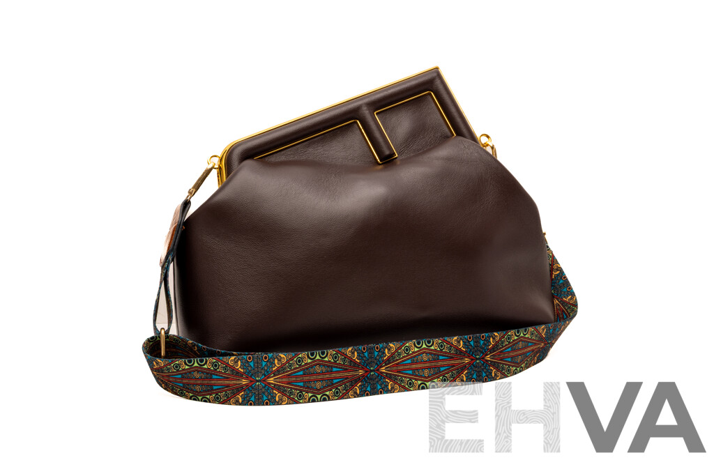 Fendi ‘First’ Brown Leather Handbag