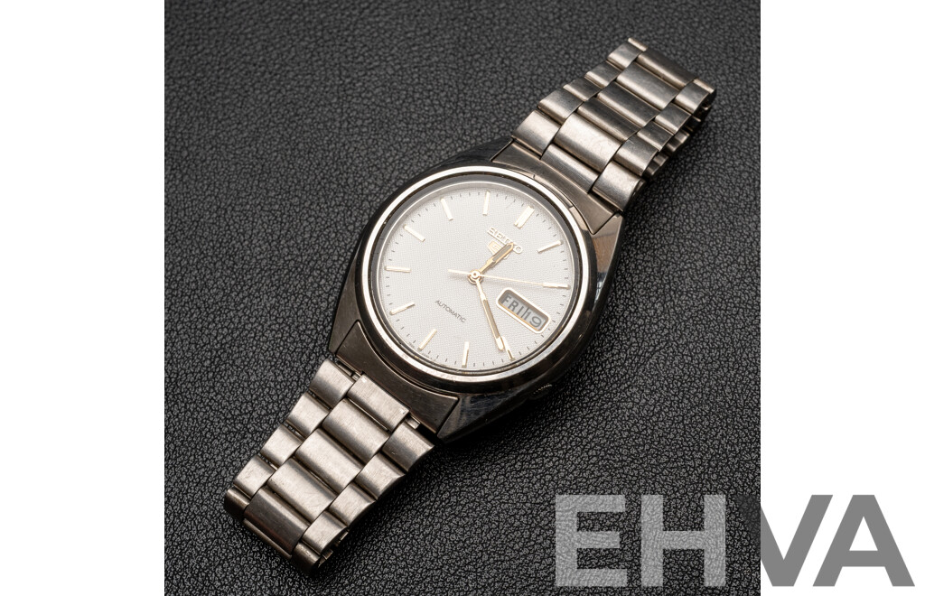 Seiko 5 Automatic Vintage Watch, S726-3040, 35mm, White Dial