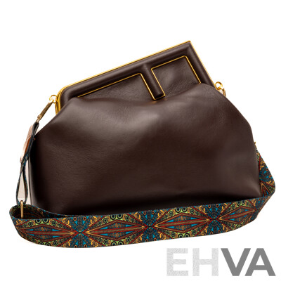 Fendi ‘First’ Brown Leather Handbag