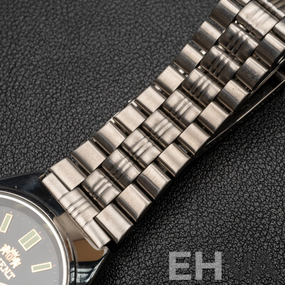 Orient 3 Star Crytal 21 Jewels Automatic Watch, 469WB1-84 CA, Black Dial, Vintage Circa 1980's