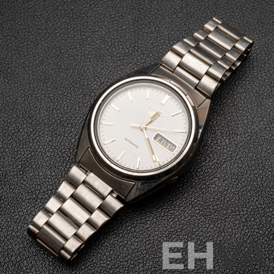 Seiko 5 Automatic Vintage Watch, S726-3040, 35mm, White Dial