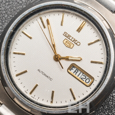 Seiko 5 Automatic Vintage Watch, S726-3040, 35mm, White Dial