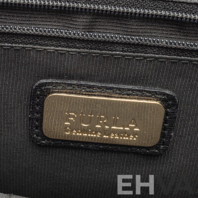 Furla Genuine Leather Black Messenger Crossbody Tote Style Bag