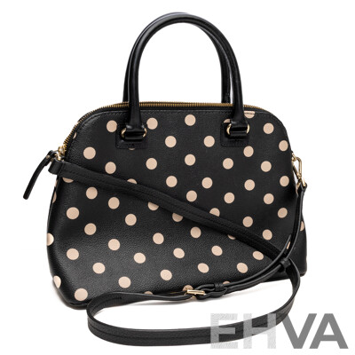 Kate Spade New York Large Black/beige Crossbody Bowler Bag
