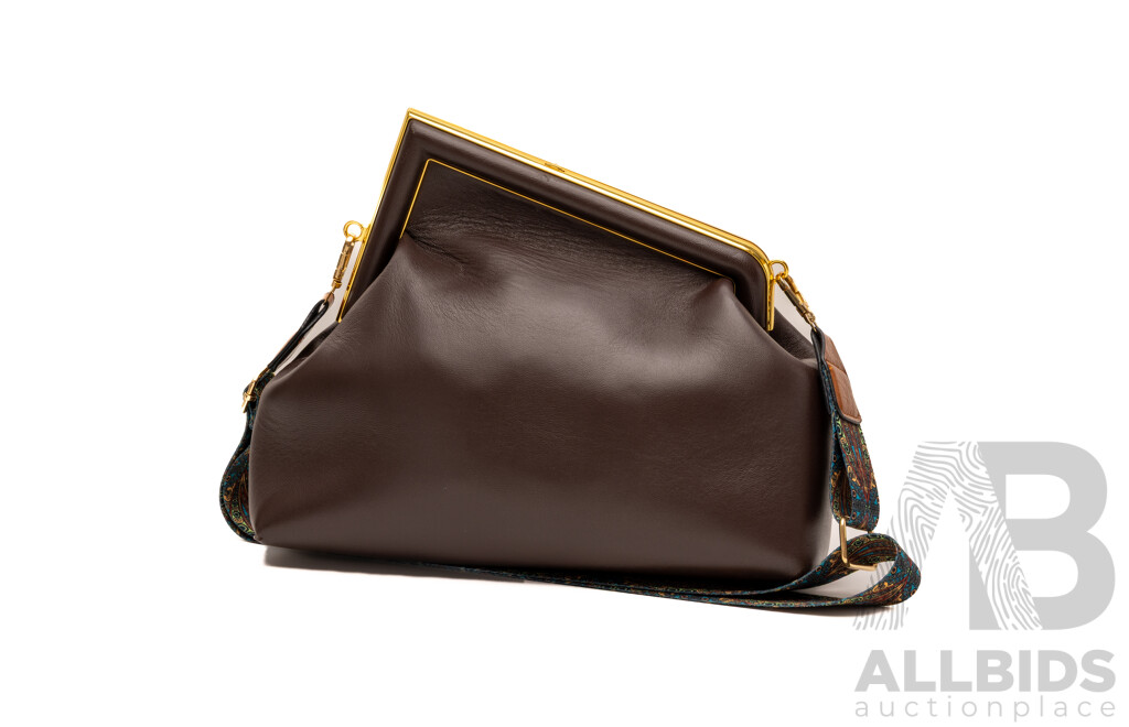 Fendi ‘First’ Brown Leather Handbag