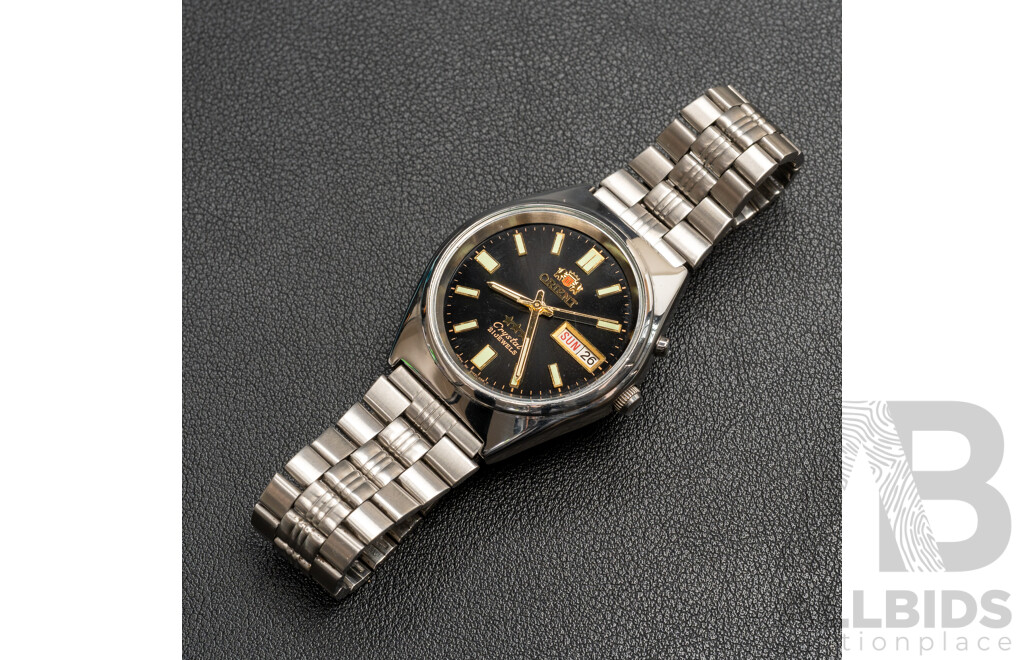 Orient 3 Star Crytal 21 Jewels Automatic Watch, 469WB1-84 CA, Black Dial, Vintage Circa 1980's