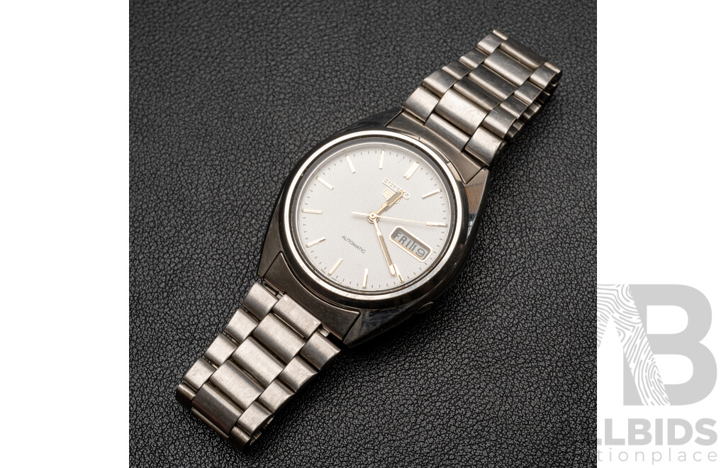 Seiko 5 Automatic Vintage Watch, S726-3040, 35mm, White Dial