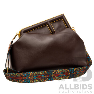 Fendi ‘First’ Brown Leather Handbag