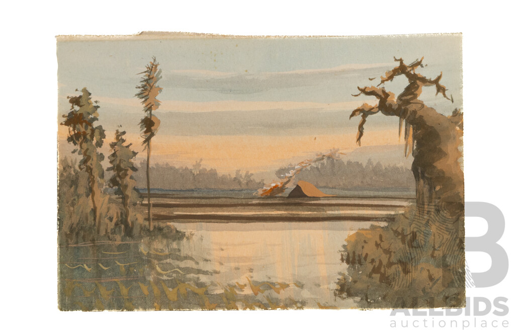 Artist Unknown, (20th Century, Balinese), Scenes From Village Life, Thirteen Original Watercolours, Varied Sizes and One Oil on Canvas, (14)