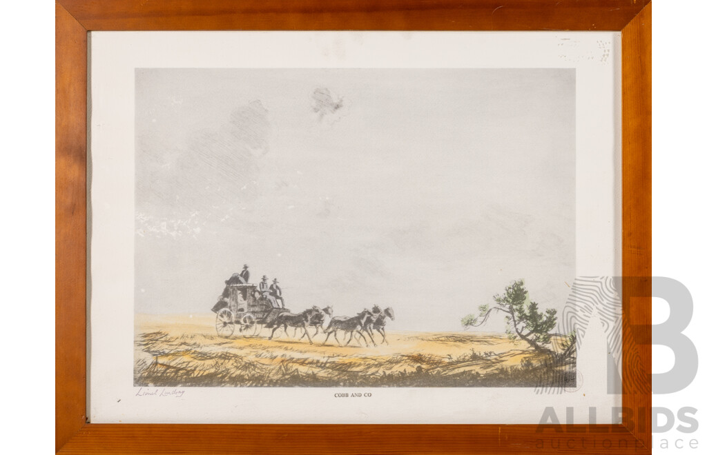 Sir Lionel Lindsay, (Late 19th/Early 20th Century, Australian, 1874-1961), Cobb and Co, Lovely Enlarged Facsimile Etchings with Aquatint, Limited Edition, 48 x 62 cm (frame)