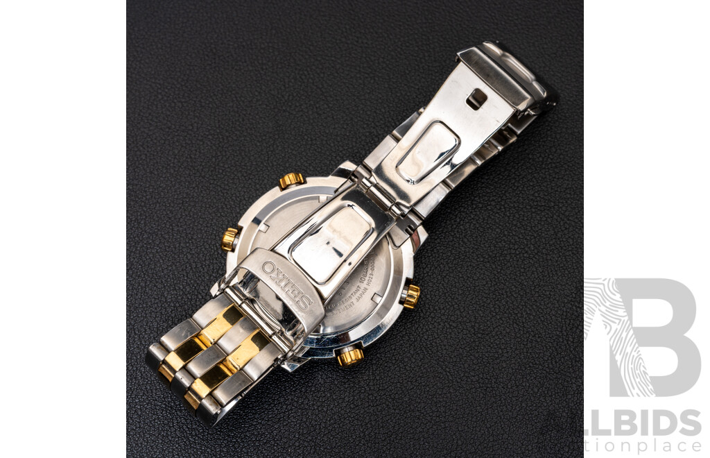 Seiko World Time Chronograph Mens Watch, H023-0DG0, in Original Presentation Box