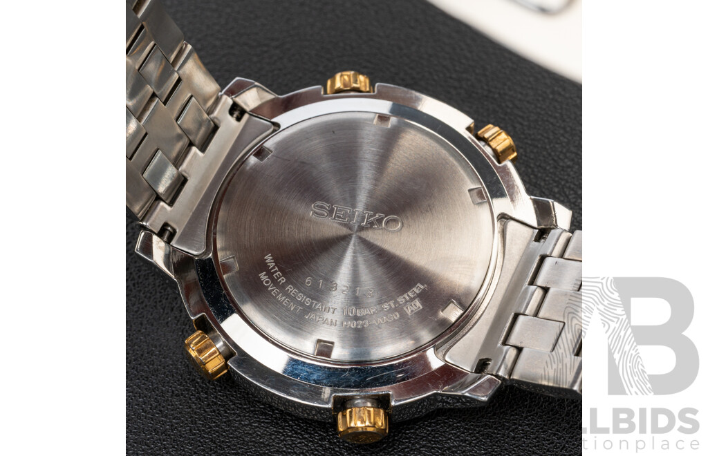 Seiko World Time Chronograph Mens Watch, H023-0DG0, in Original Presentation Box