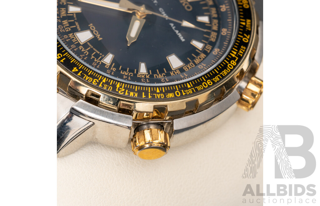 Seiko World Time Chronograph Mens Watch, H023-0DG0, in Original Presentation Box