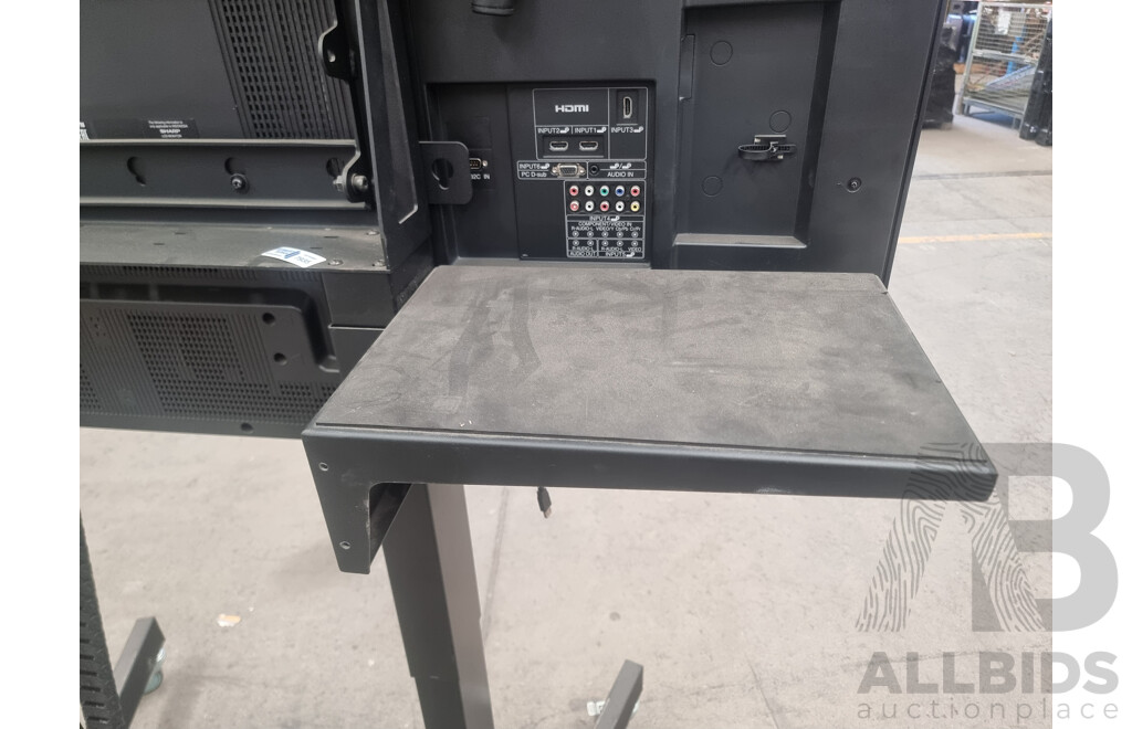 Sharp (PN-70SC3) 70-Inch Interactive Whiteboard Monitor Mounted on Ultralift Australia Wheeled Stand