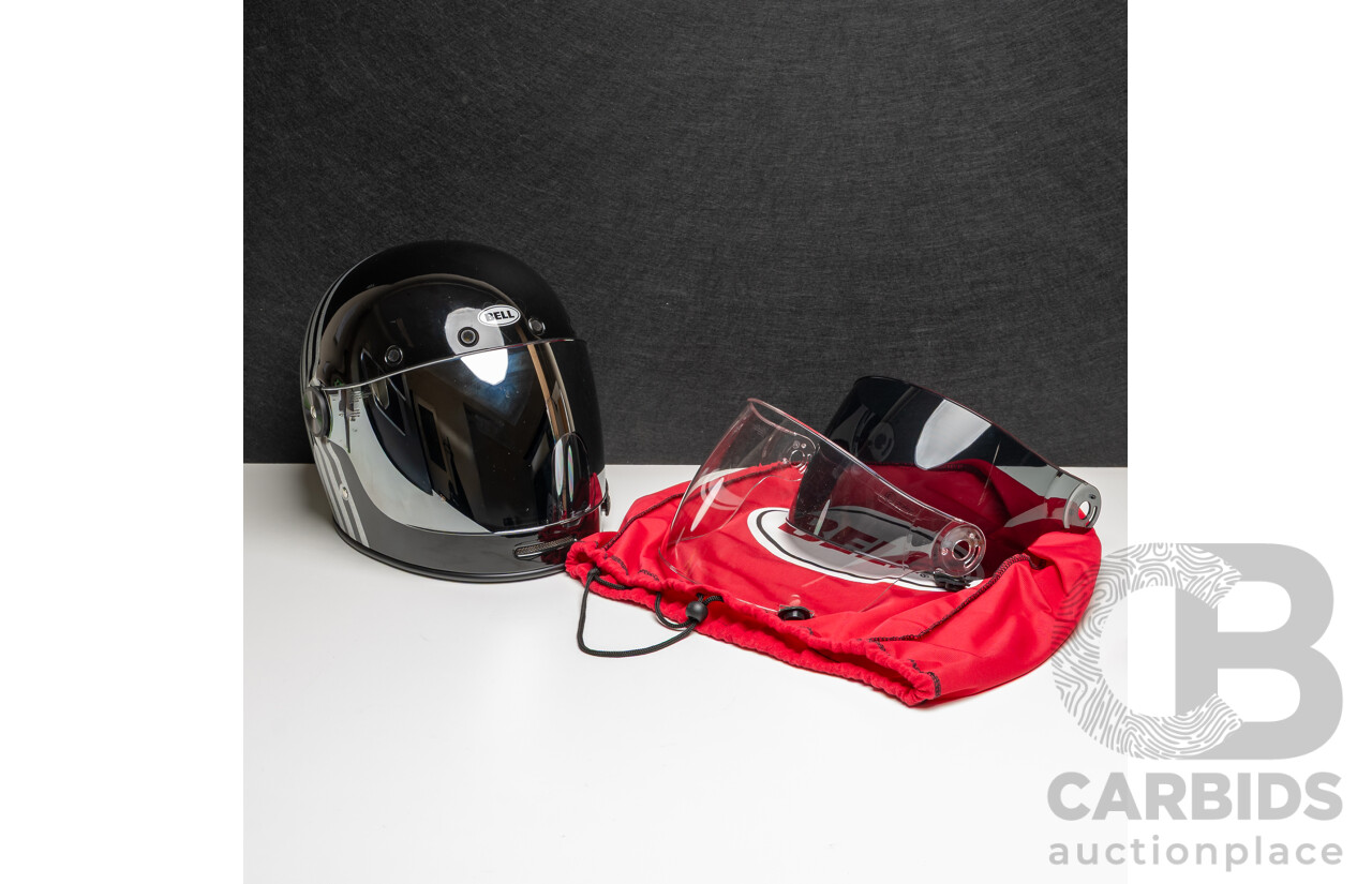 Bell Bullitt Reverb Helmet with Clear, Chrome and Black Visors and Carry Bag