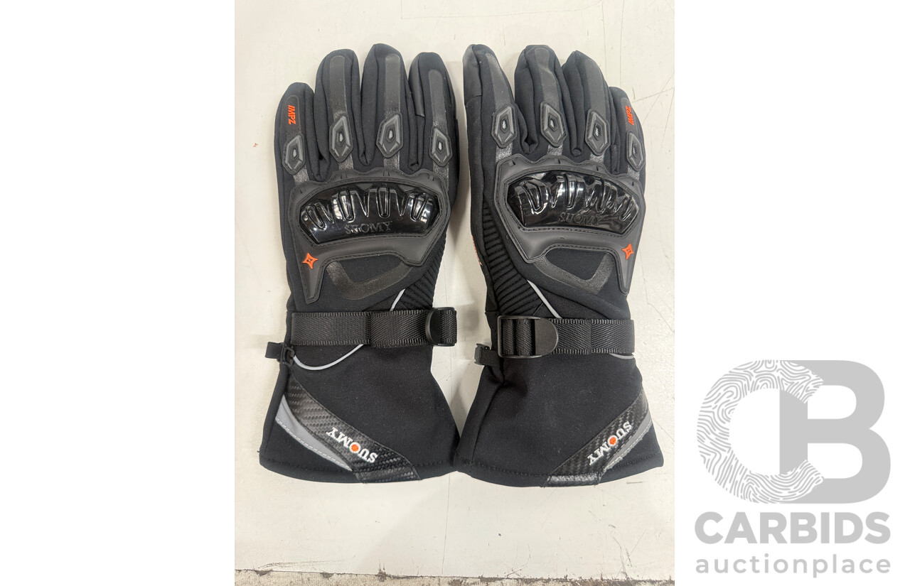 3x Ixon, Suomy, Five5 Motorcycle Riding Gloves + Rarebird, Reviti Wind Collar