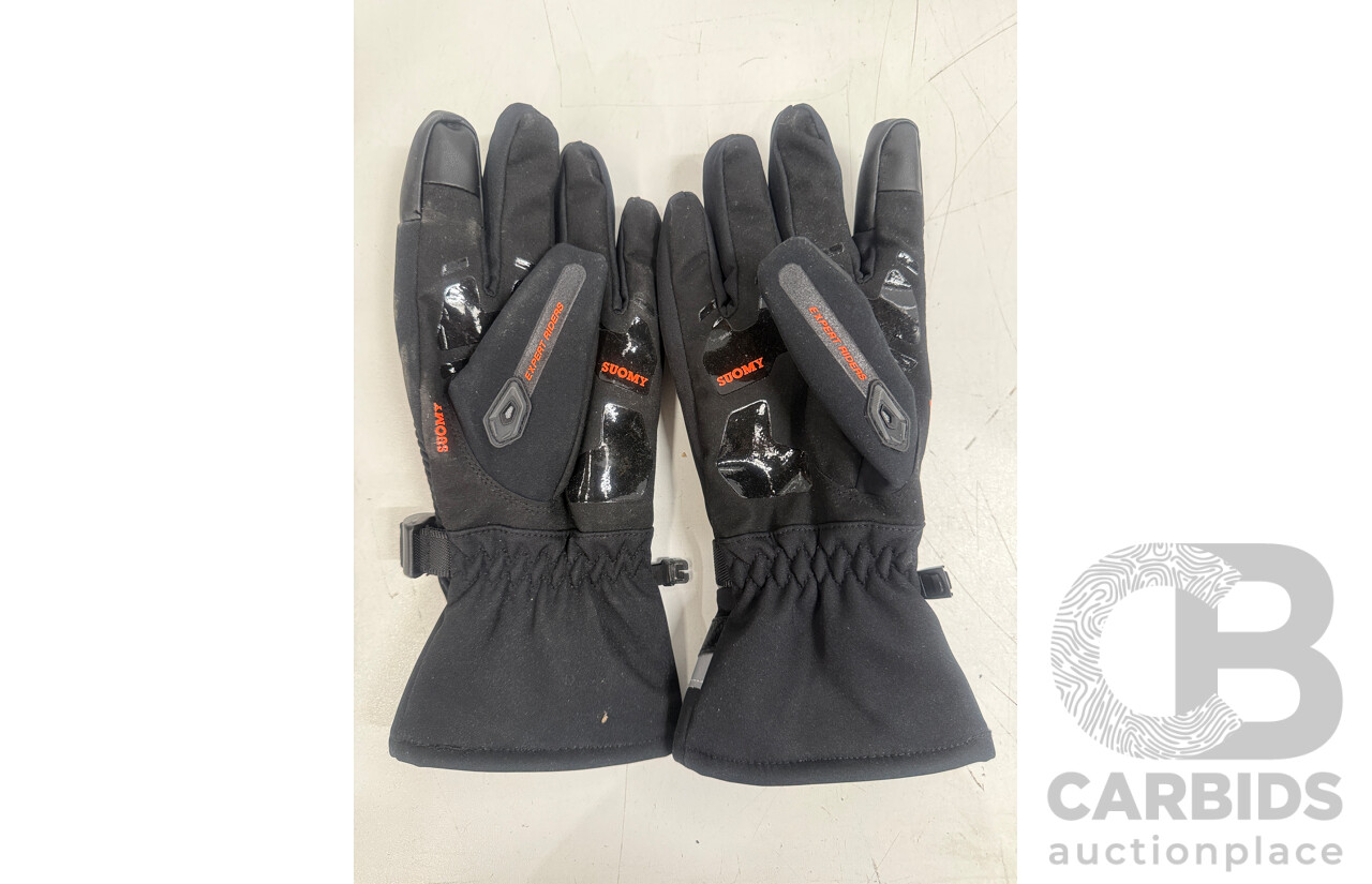 3x Ixon, Suomy, Five5 Motorcycle Riding Gloves + Rarebird, Reviti Wind Collar