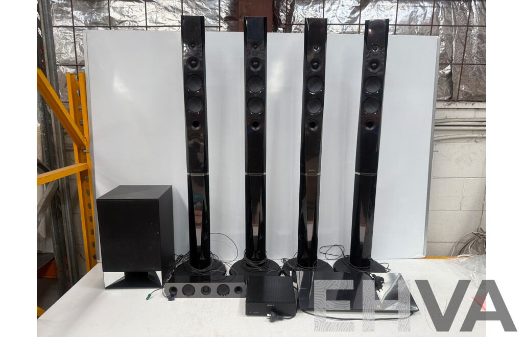 Sony Blu-Ray Disc/DVD Home Theatre System - BDV-N9200W - 4x Tower Surround Speakers + 1x Centre Speaker + 1x Ampilifier + 1x Sub Woofer + 1x Remote