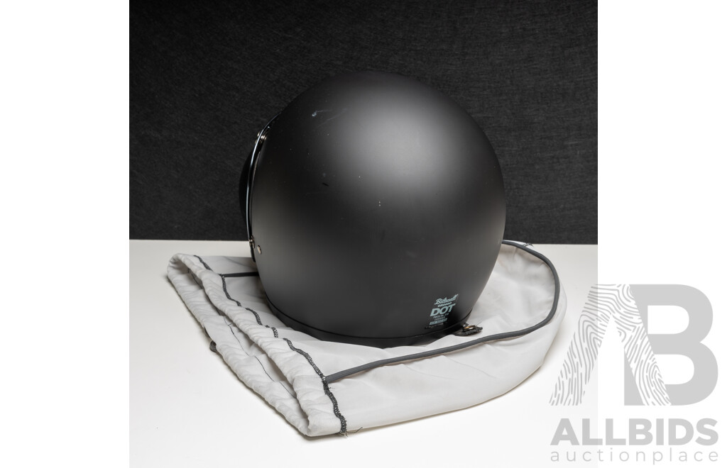 Biltwell Gringo Matte Black Road Bike Helmet with Chrome Bubble Shield + Shoei Bag