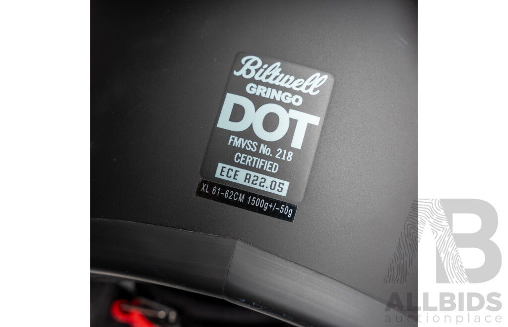 Biltwell Gringo Matte Black Road Bike Helmet with Chrome Bubble Shield + Shoei Bag