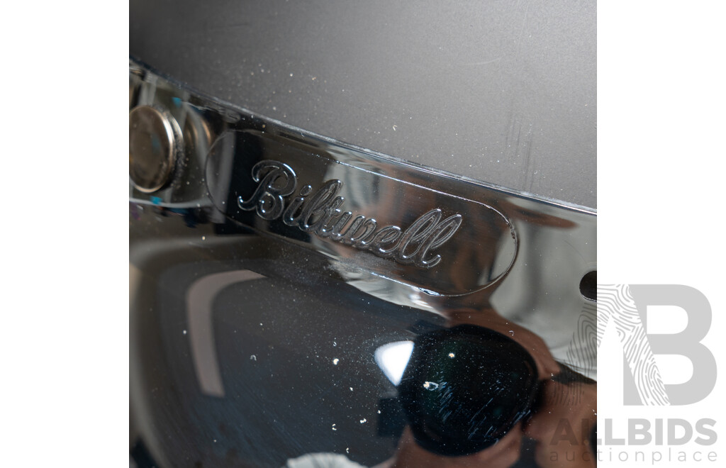 Biltwell Gringo Matte Black Road Bike Helmet with Chrome Bubble Shield + Shoei Bag