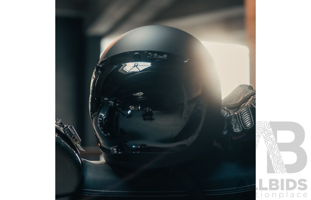 Biltwell Gringo Matte Black Road Bike Helmet with Chrome Bubble Shield + Shoei Bag