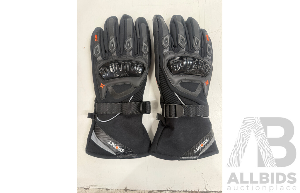 3x Ixon, Suomy, Five5 Motorcycle Riding Gloves + Rarebird, Reviti Wind Collar