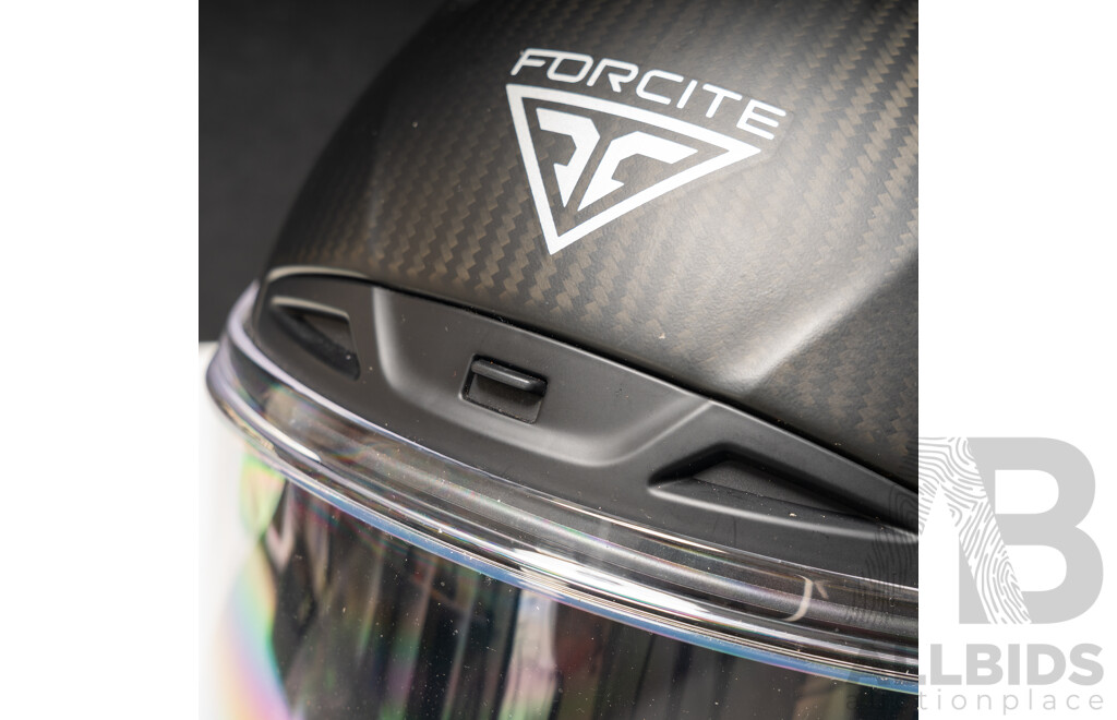 Forcite MK1S Carbon Fibre Smart Motorcycle Helmet with Inbuilt Camera GPS Infront Vision