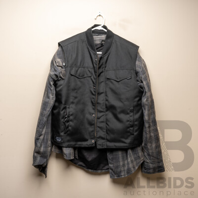 Akin Moto Flannel and Motorcycle Vest
