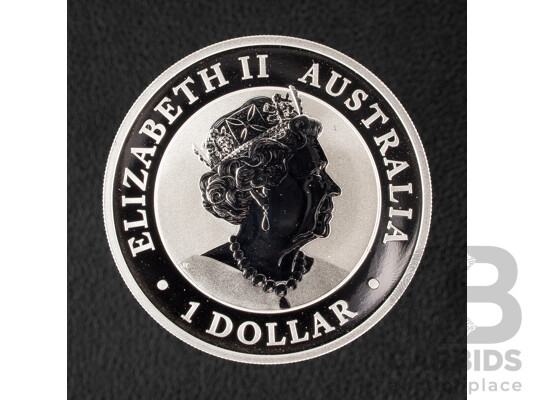 Australian Perth Mint Silver Gilded One Dollar Coin, 150th Anniversary of the Discovery of The Welcome Stranger Nugget .999