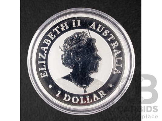 Australian Perth Mint 2021 Silver Coloured One Dollar Coin, Emu, ANDA Melbourne Money Expo .999