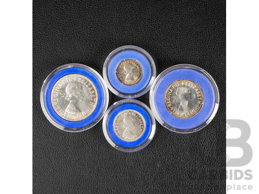 1661021 · Australian Melbourne Mint 1963 Four Silver Proof Coin Set .500