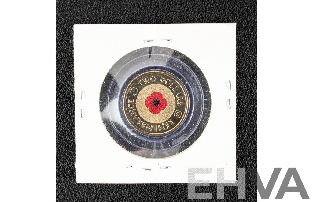 Australian RAM 2012 UNC Two Dollar, Red Poppy Remembrance 'C' Mint Mark