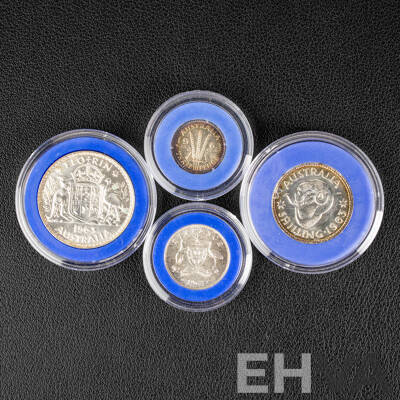 Australian Melbourne Mint 1963 Four Silver Proof Coin Set .500