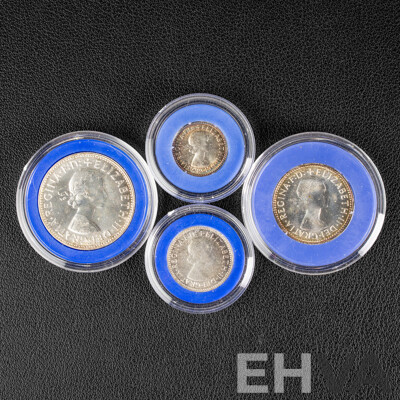 Australian Melbourne Mint 1963 Four Silver Proof Coin Set .500