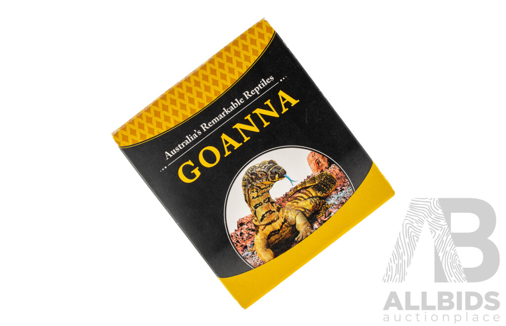 Tuvalu Perth Mint 2016 Silver Proof Coloured One Dollar, Australia's Remarkable Reptiles, Goanna .999