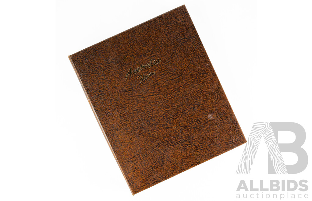 Australian Dansco Florin Album, Partially Filled, Examples Spanning 1938 to 1963, UNC and High Grades
