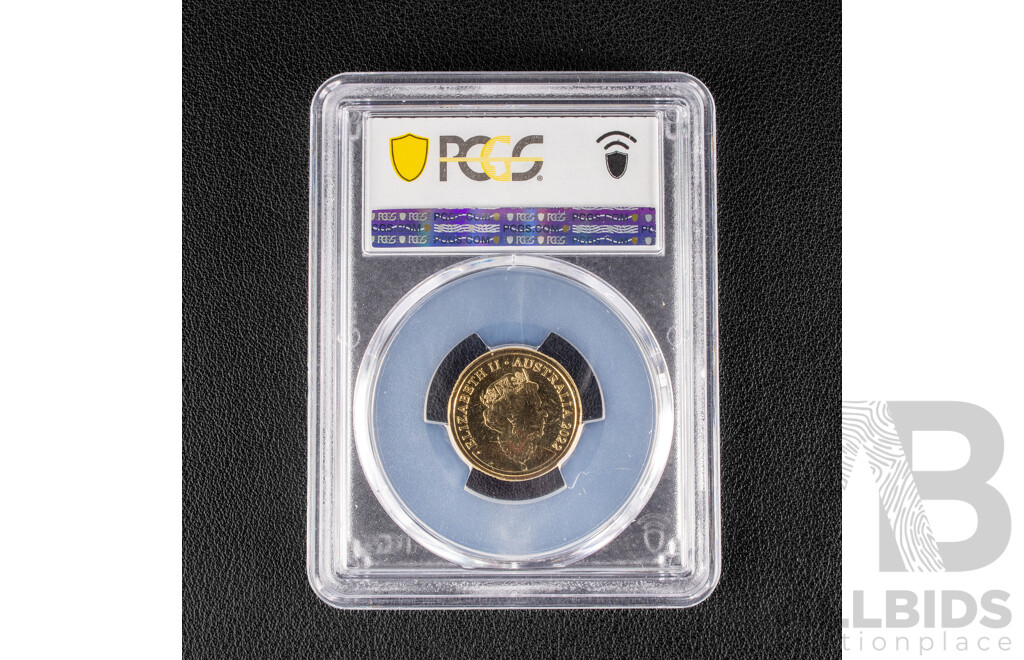 Australian 2022 Two Dollar Coin, Remembrance 'Red Poppy' C Mint Mark, PCGS MS66
