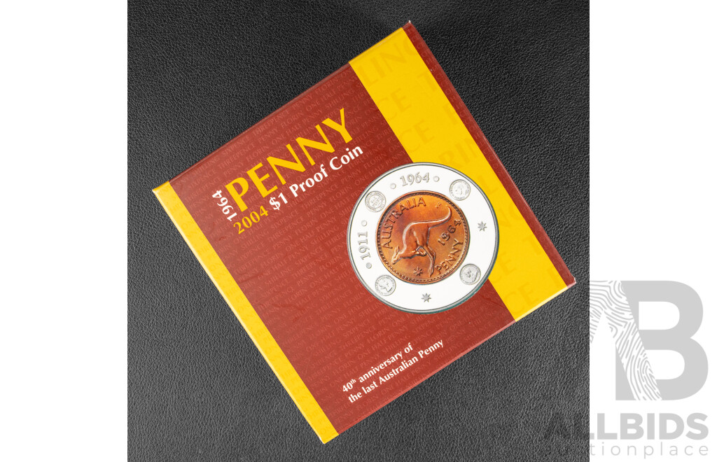 Australian RAM 2004 One Dollar Proof Coin, 40th Anniversary of the 1964 Penny .999