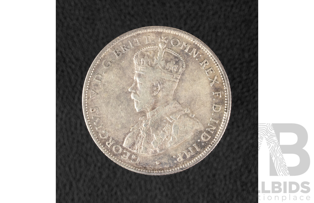 Australian 1924 KGV Silver Florin, High Grade .925
