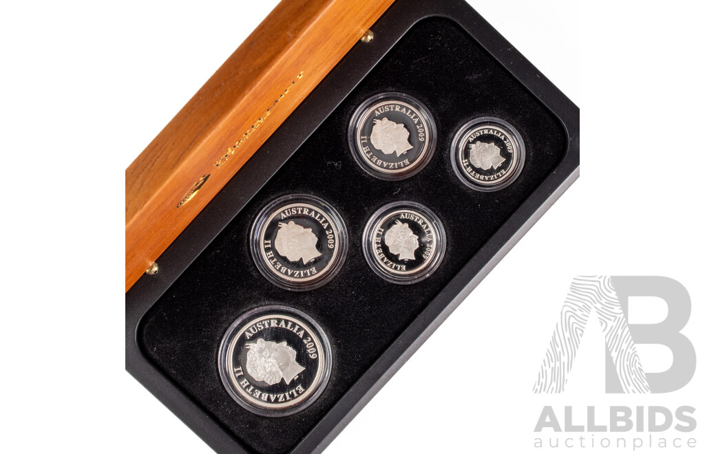 Australian Perth Mint Five Silver Proof Coin Decimal Pattern Set .999