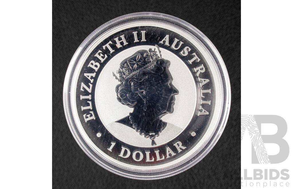 Australian Perth Mint 2021 Silver Coloured One Dollar Coin, Emu, ANDA Melbourne Money Expo .999