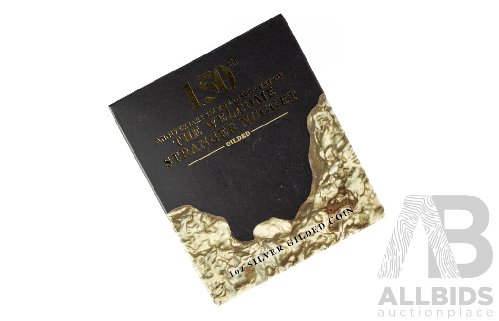 Australian Perth Mint 2019 One Dollar Silver Gilded Coin, 150th Anniversary of the Welcome Stranger Nugget .999