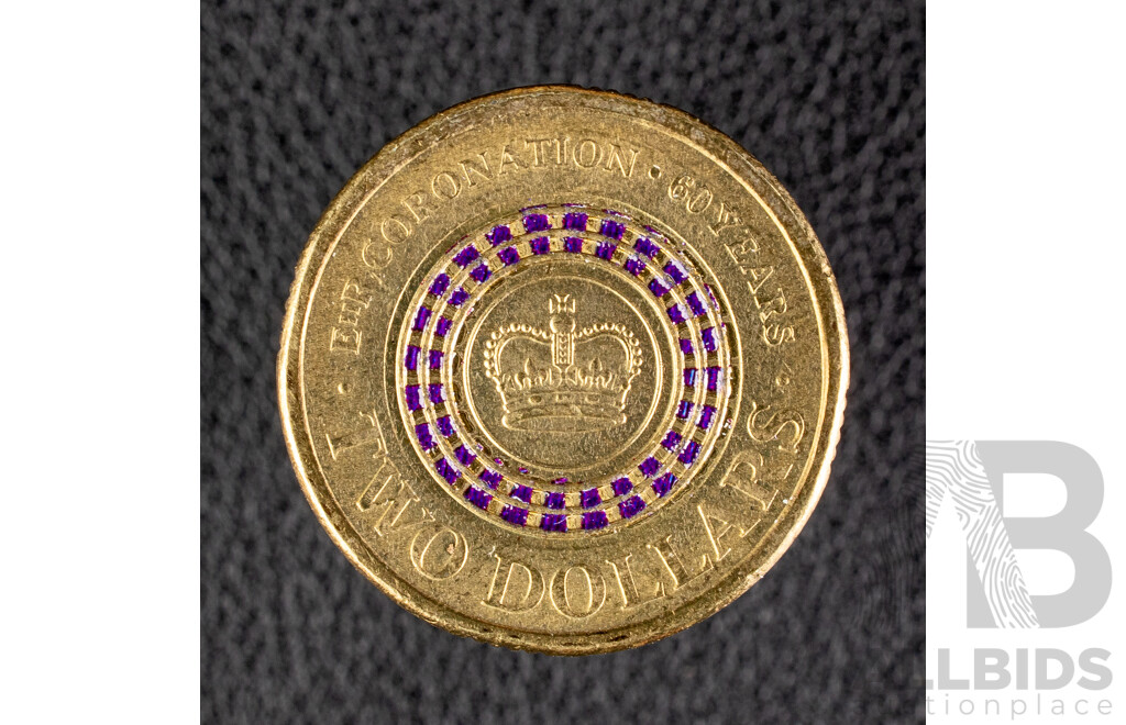 Australian 2013 Two Dollar Coin, 60th Anniversary QE2 Coronation